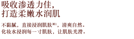 吸收渗透力佳，打造柔嫩水润肌